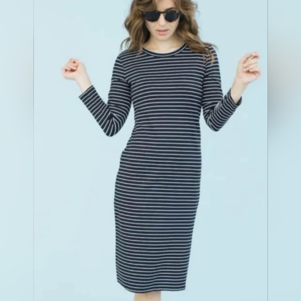 Sonnet James Navy Stripe Reese Dress M